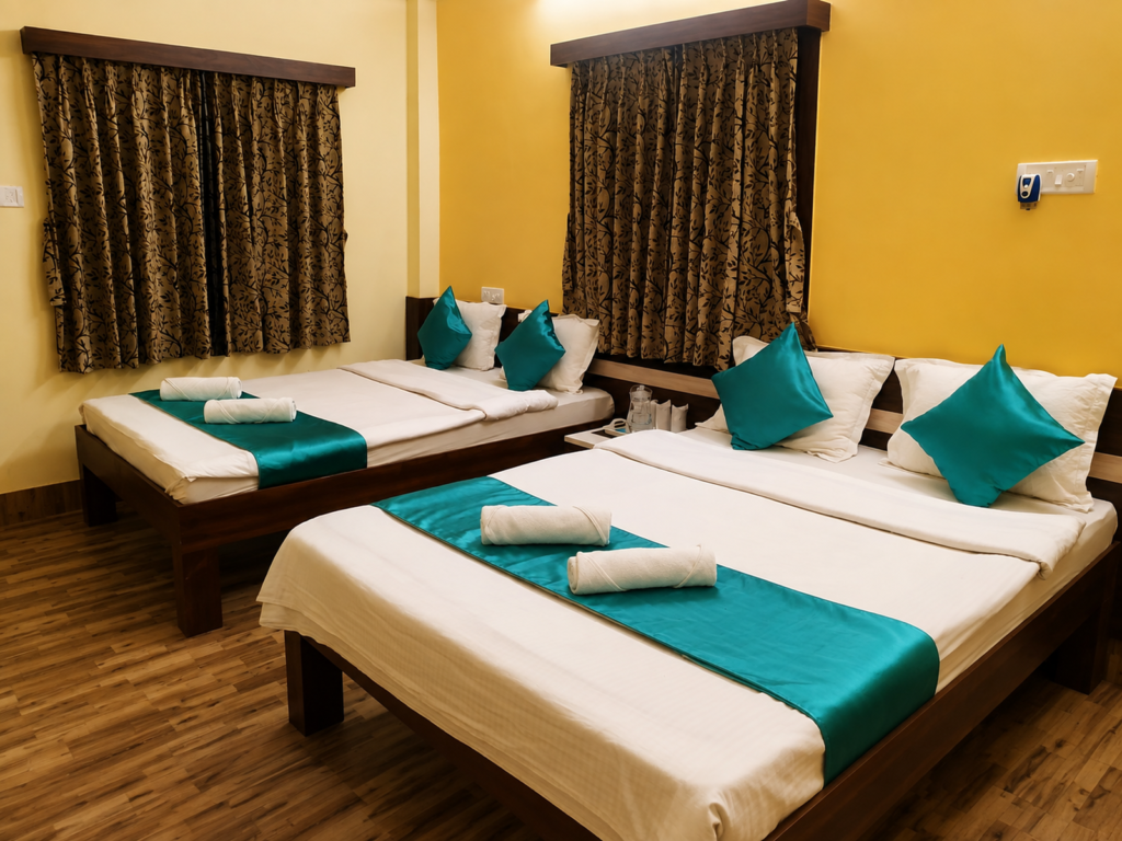 Comfortable AC room at Sundarban Tiger Roar Resort for guests of our Sundarban tour from Kolkata